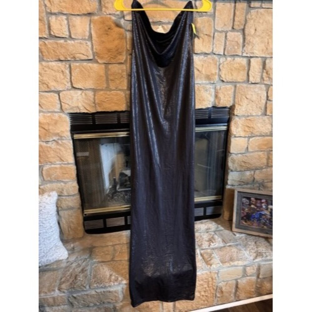 Juniors Sleeveless Black Dress 56" Long MEDIUM DIVA FASHION snake